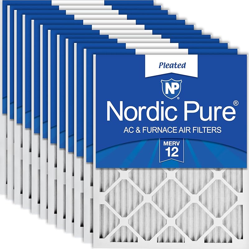 Nordic Pure pleated HVAC air filters stacked for home use